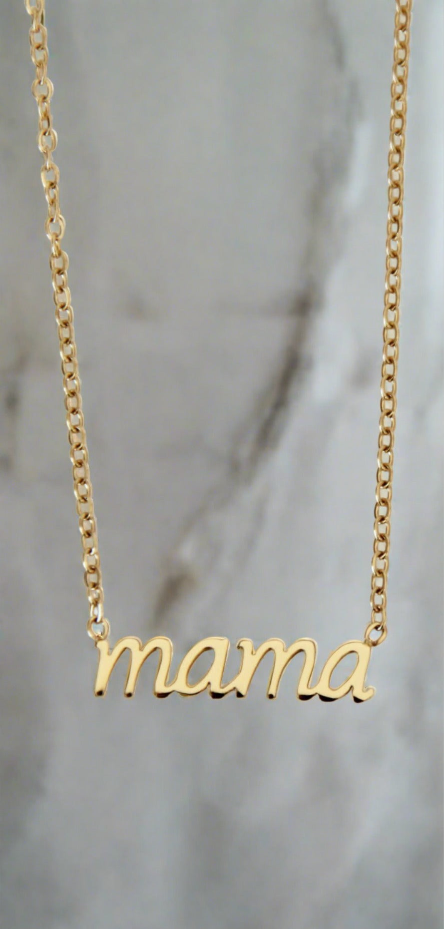Mama Necklace - Mother's Day Gift: Silver / Mama (Script)