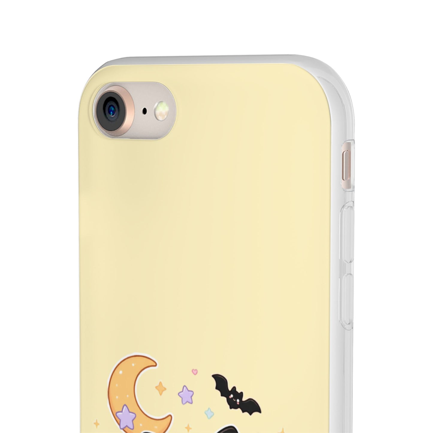Cute Halloween Black Cat Phone Case — Kawaii Pumpkin & Ghosts Flexi Case