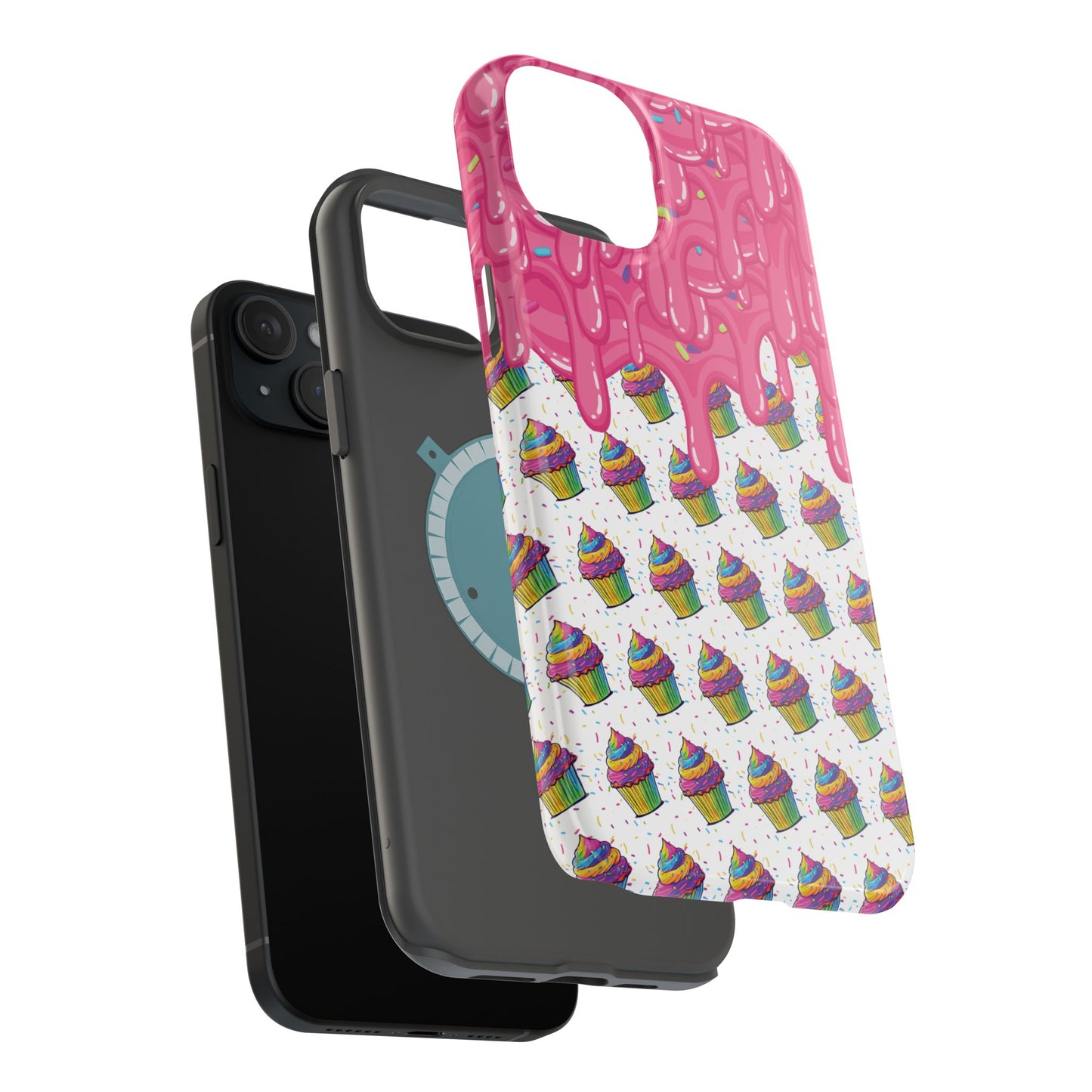 Rainbow Cupcake Phone Case — Magnetic Impact-Resistant Protective Cover