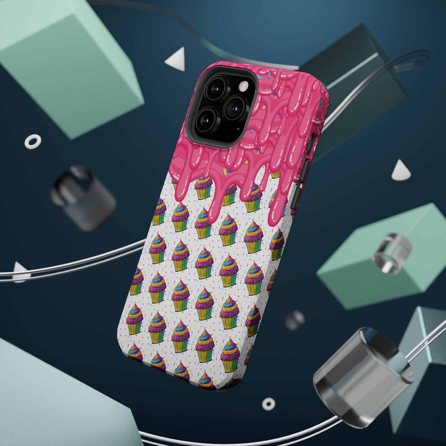 Rainbow Cupcake Phone Case — Magnetic Impact-Resistant Protective Cover