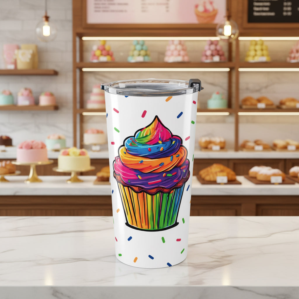 20oz Cup: Rainbow Cupcake Tumbler