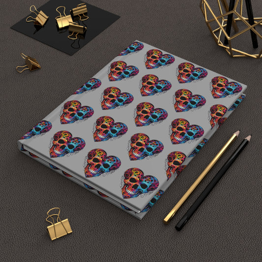 Colorful Heart Skull Hardcover Journal Matte