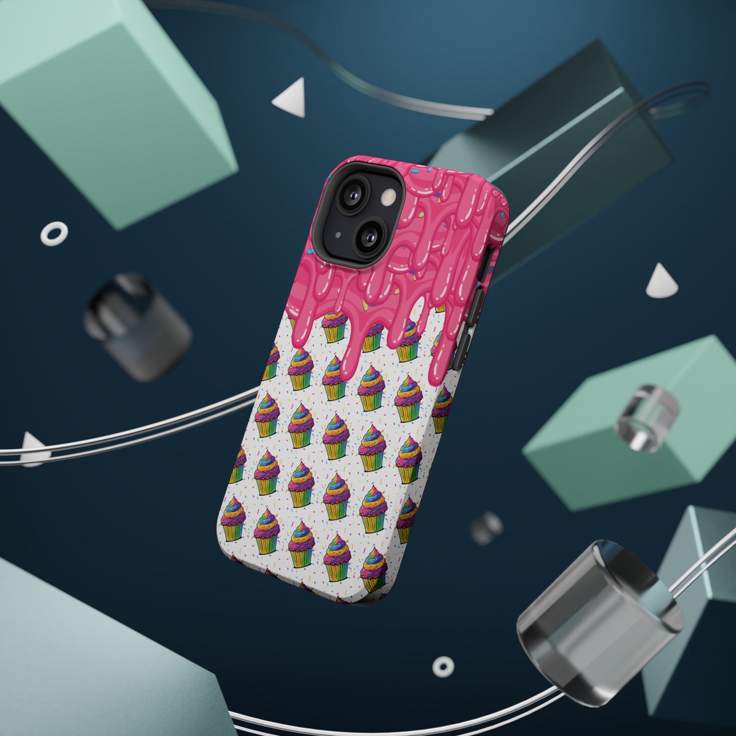 Rainbow Cupcake Phone Case — Magnetic Impact-Resistant Protective Cover