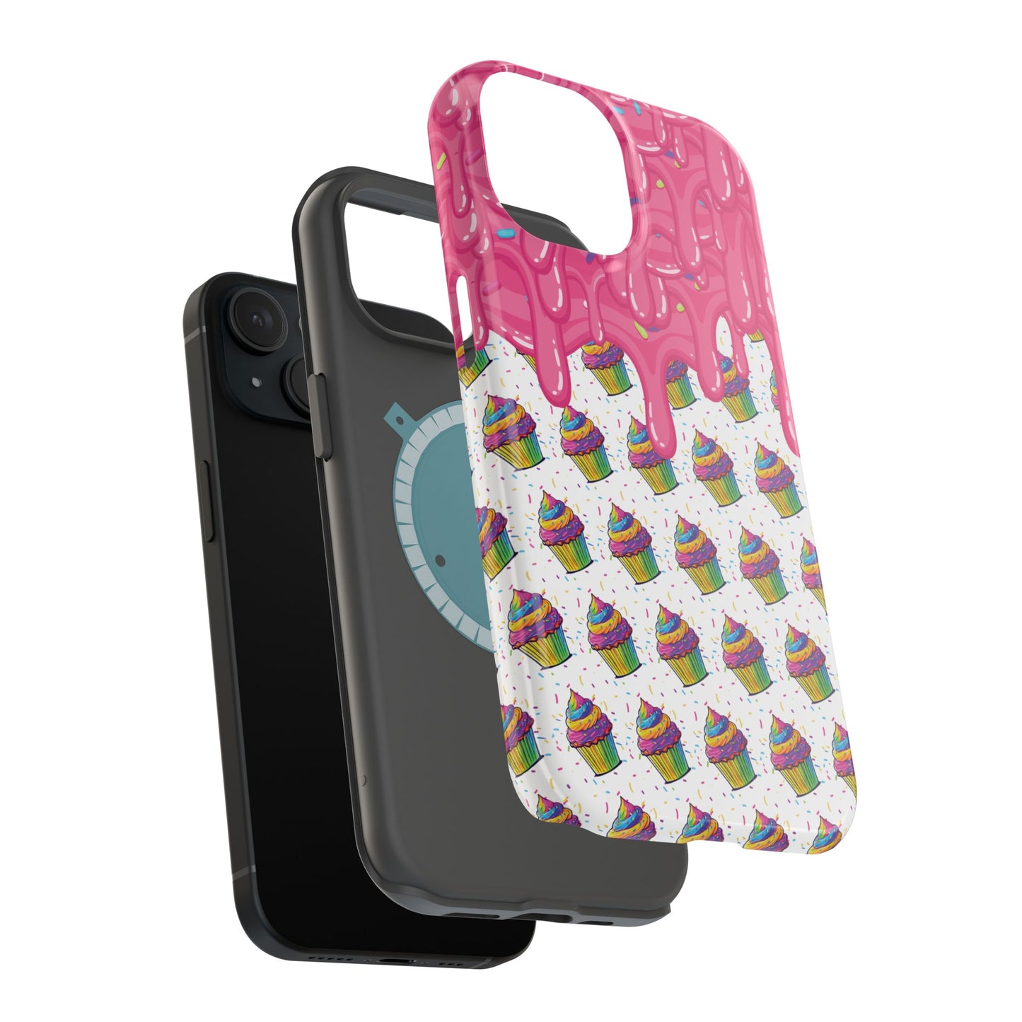 Rainbow Cupcake Phone Case — Magnetic Impact-Resistant Protective Cover