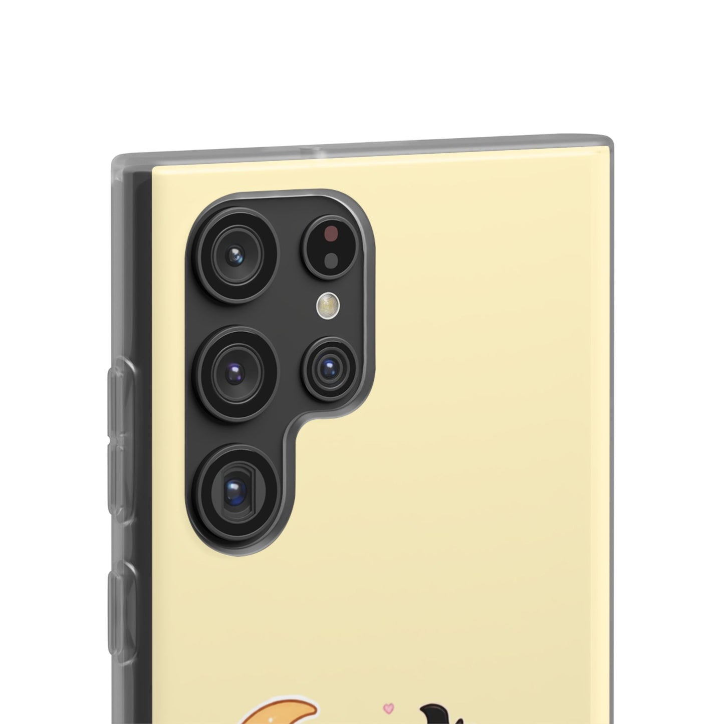 Cute Halloween Black Cat Phone Case — Kawaii Pumpkin & Ghosts Flexi Case