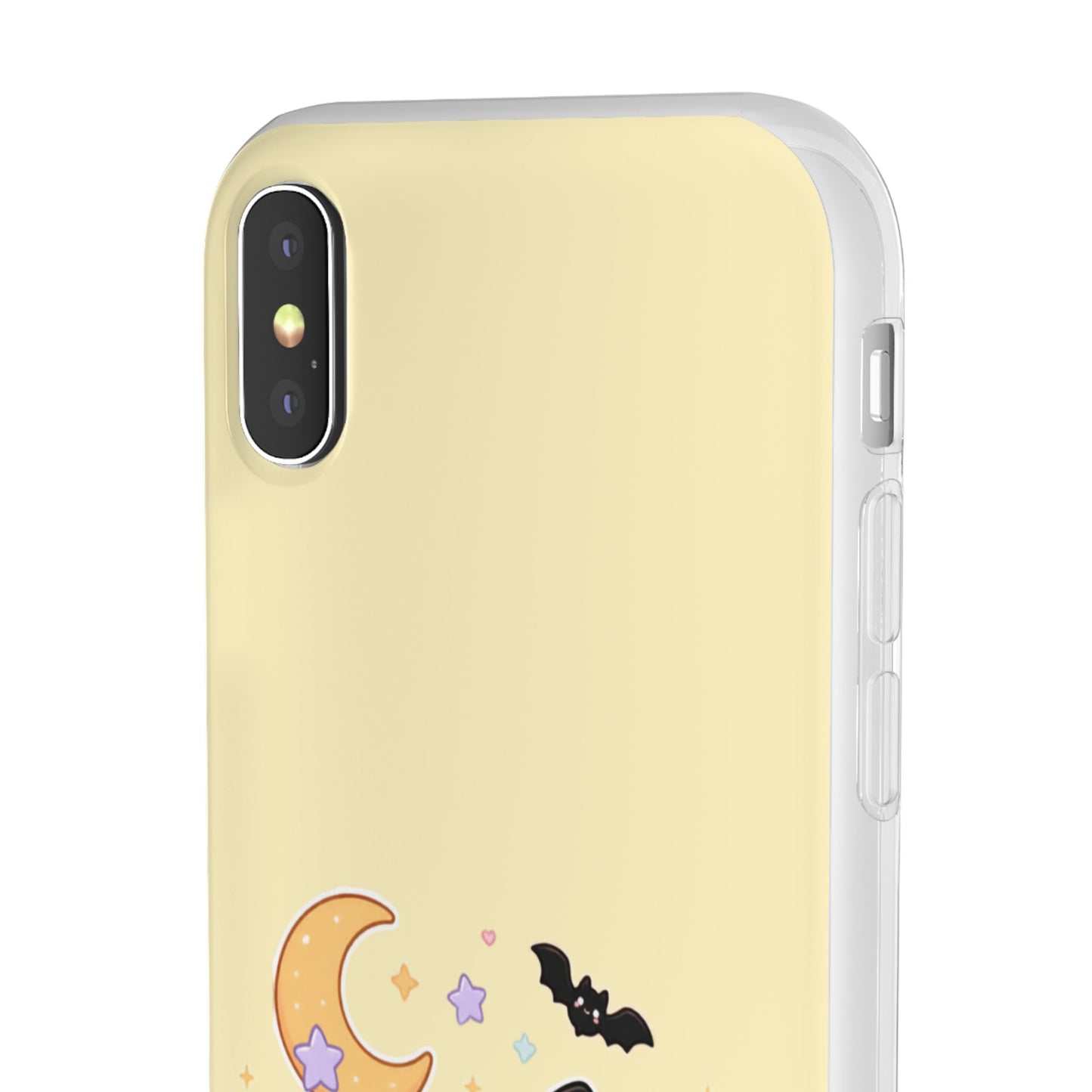 Cute Halloween Black Cat Phone Case — Kawaii Pumpkin & Ghosts Flexi Case