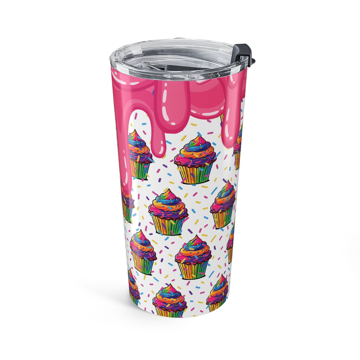 20oz Cup: Rainbow Cupcake Drip Tumbler