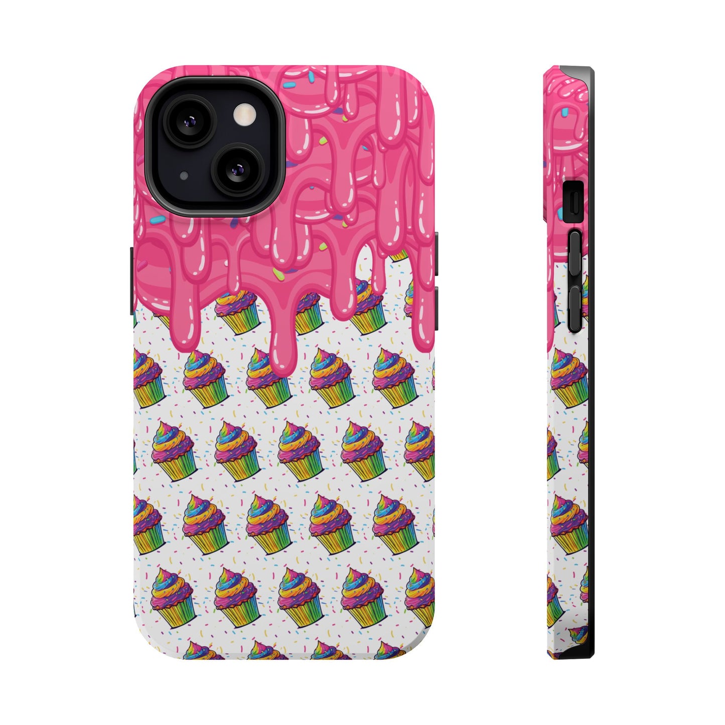 Rainbow Cupcake Phone Case — Magnetic Impact-Resistant Protective Cover