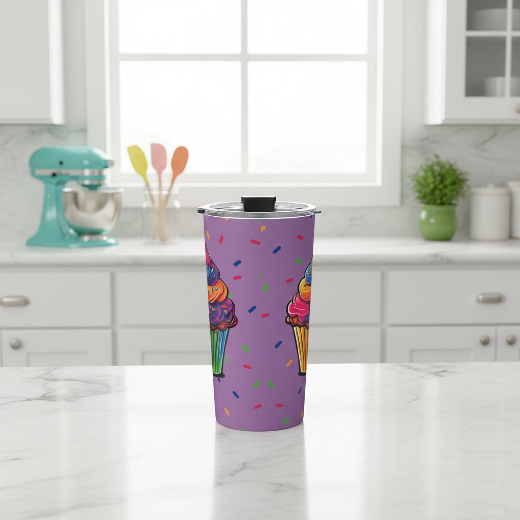 20oz Cup: Rainbow Cupcake Tumbler Light Purple