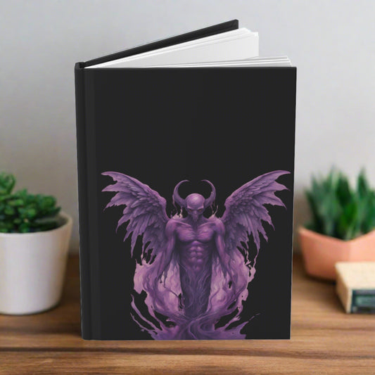 Purple Demon on Black Hardcover Journal Matte