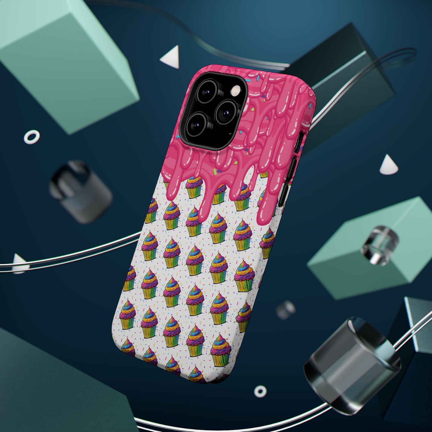 Rainbow Cupcake Phone Case — Magnetic Impact-Resistant Protective Cover