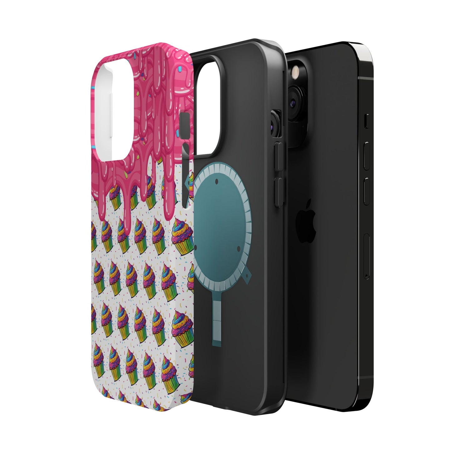 Rainbow Cupcake Phone Case — Magnetic Impact-Resistant Protective Cover