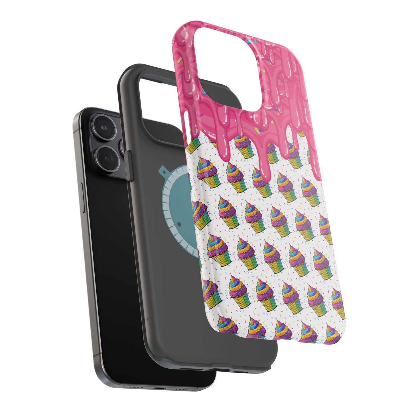 Rainbow Cupcake Phone Case — Magnetic Impact-Resistant Protective Cover