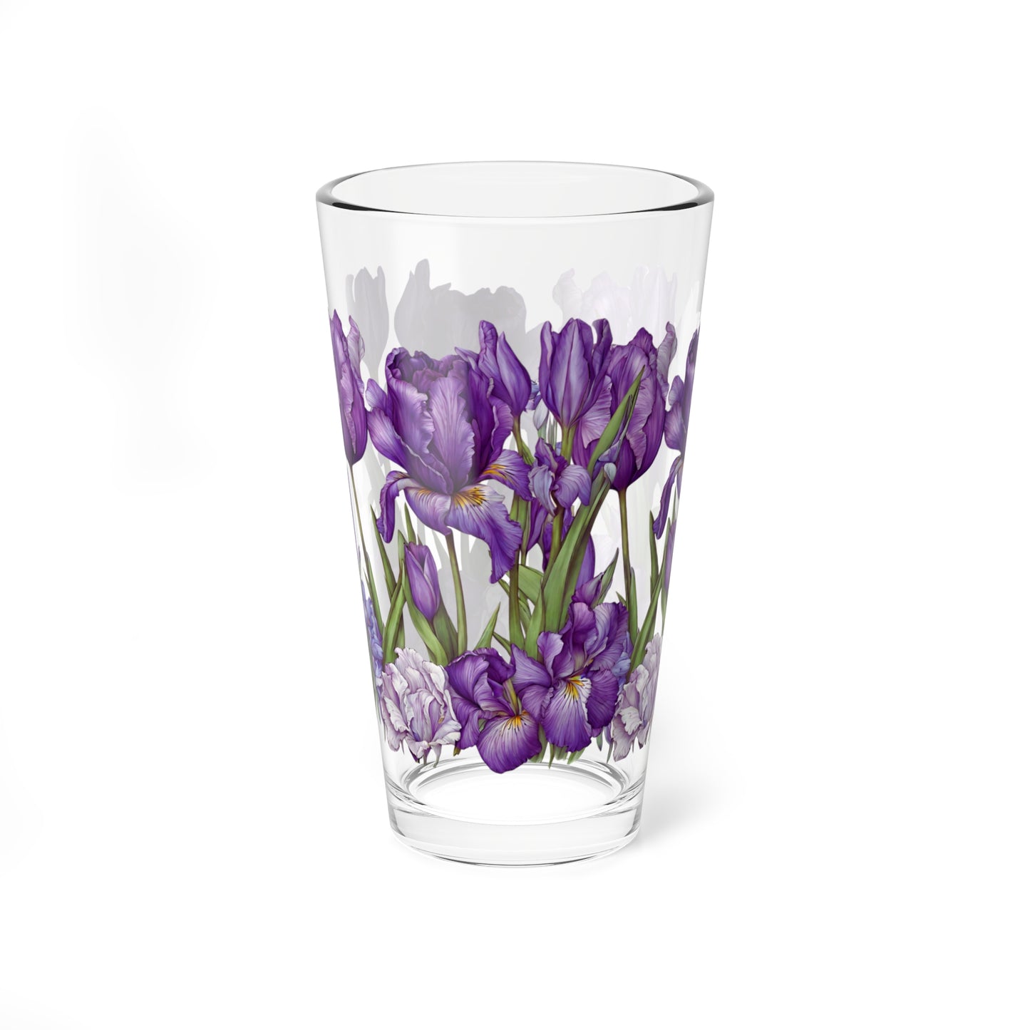 16oz Purple Iris Mixing Glass – Floral Cocktail & Beverage Tumbler
