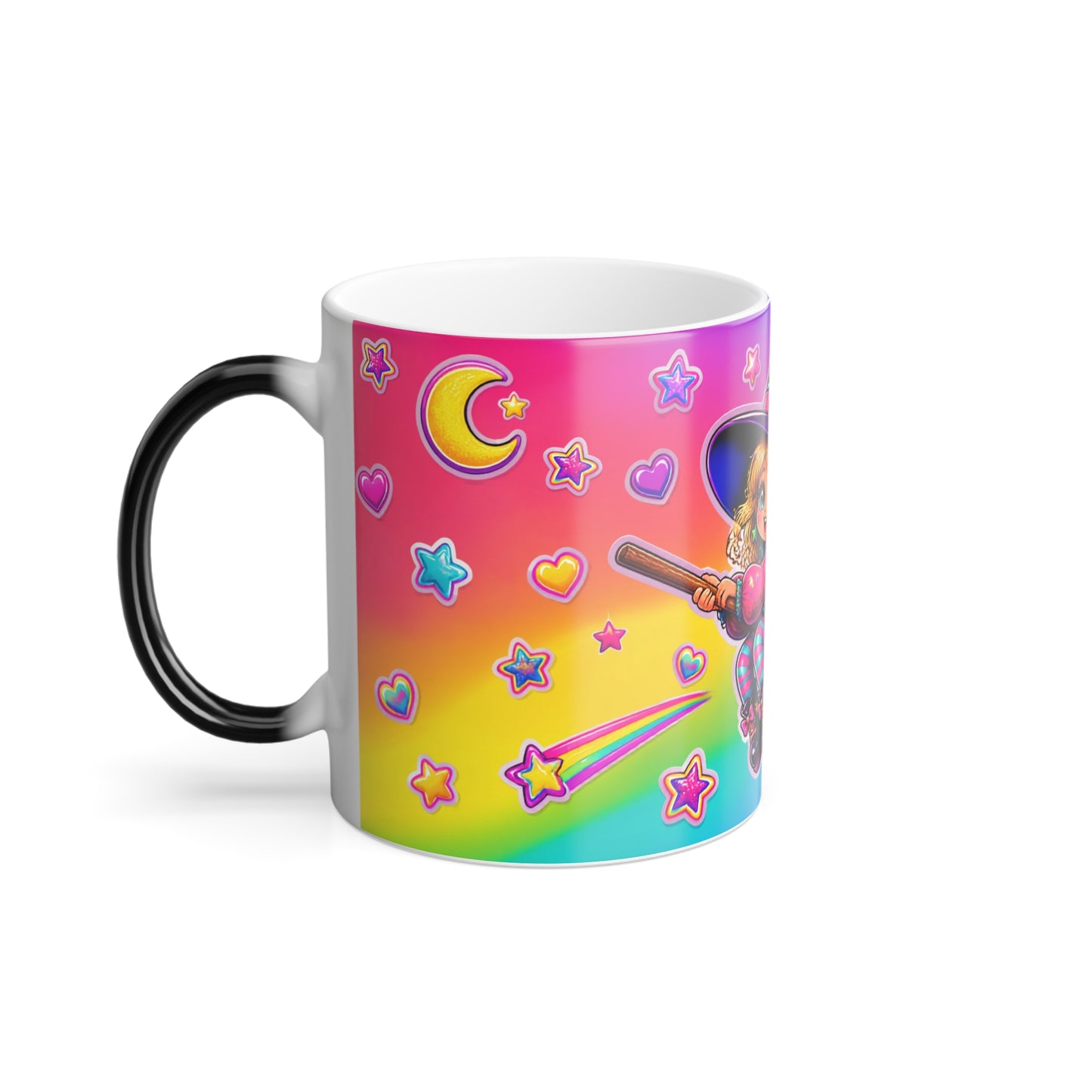 Color-Changing Mug — Cute Witch on Broomstick Magic (11 oz)