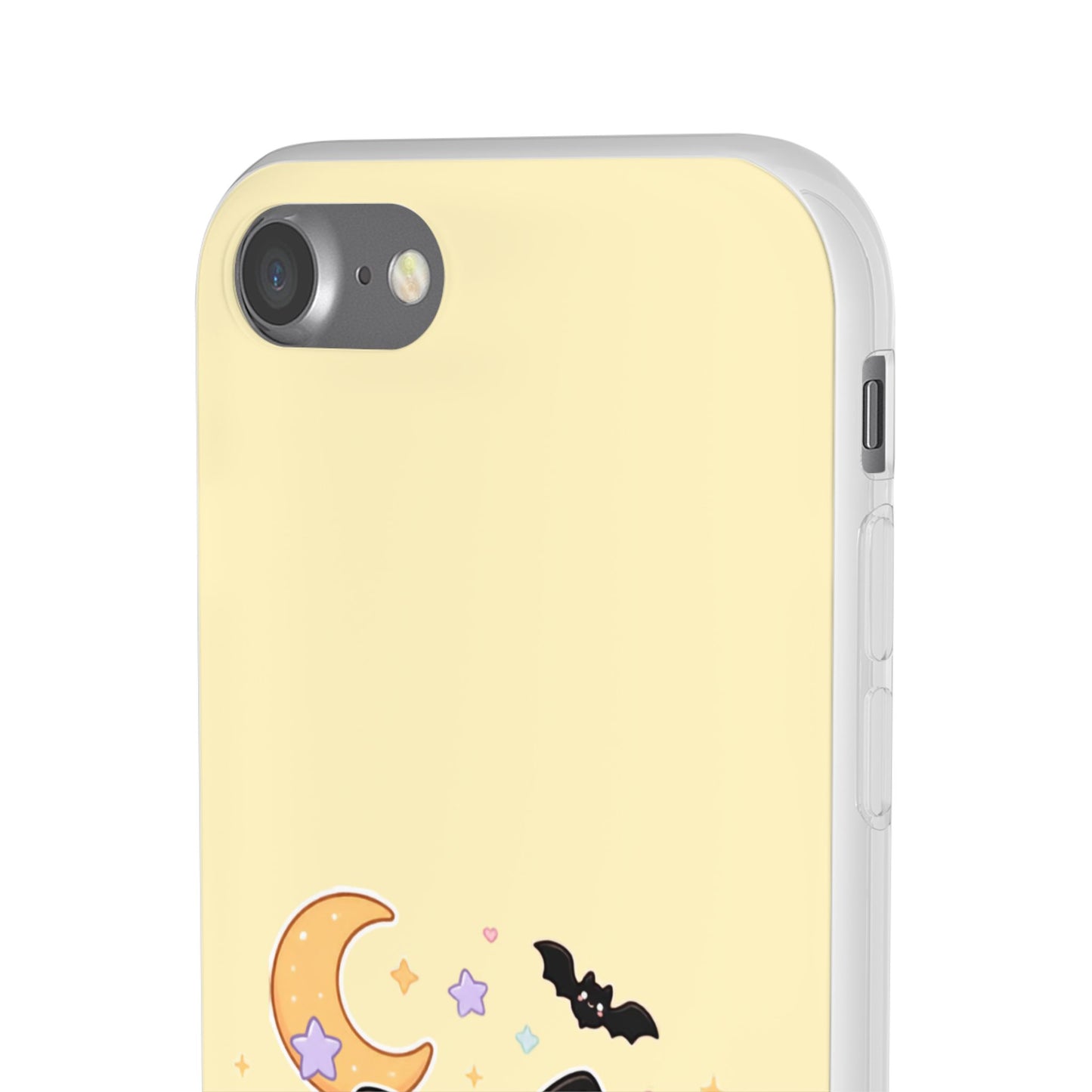 Cute Halloween Black Cat Phone Case — Kawaii Pumpkin & Ghosts Flexi Case
