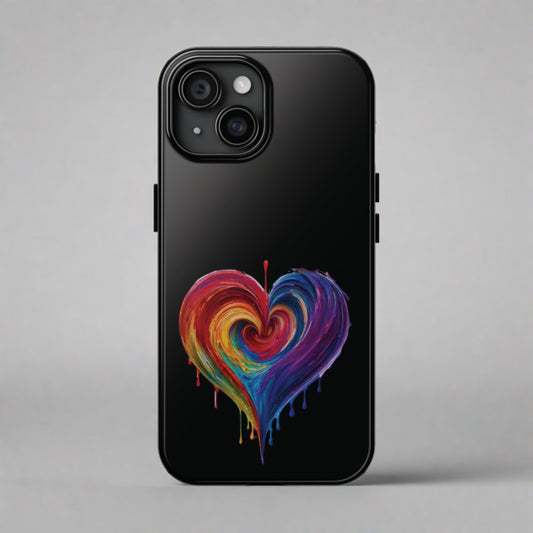 Heart Bleeding Colors Design Tough Phone Cases