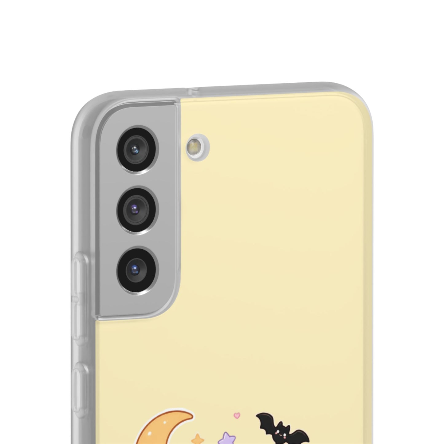 Cute Halloween Black Cat Phone Case — Kawaii Pumpkin & Ghosts Flexi Case