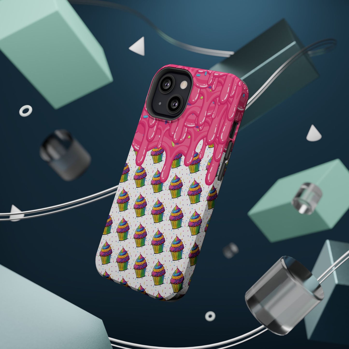 Rainbow Cupcake Phone Case — Magnetic Impact-Resistant Protective Cover