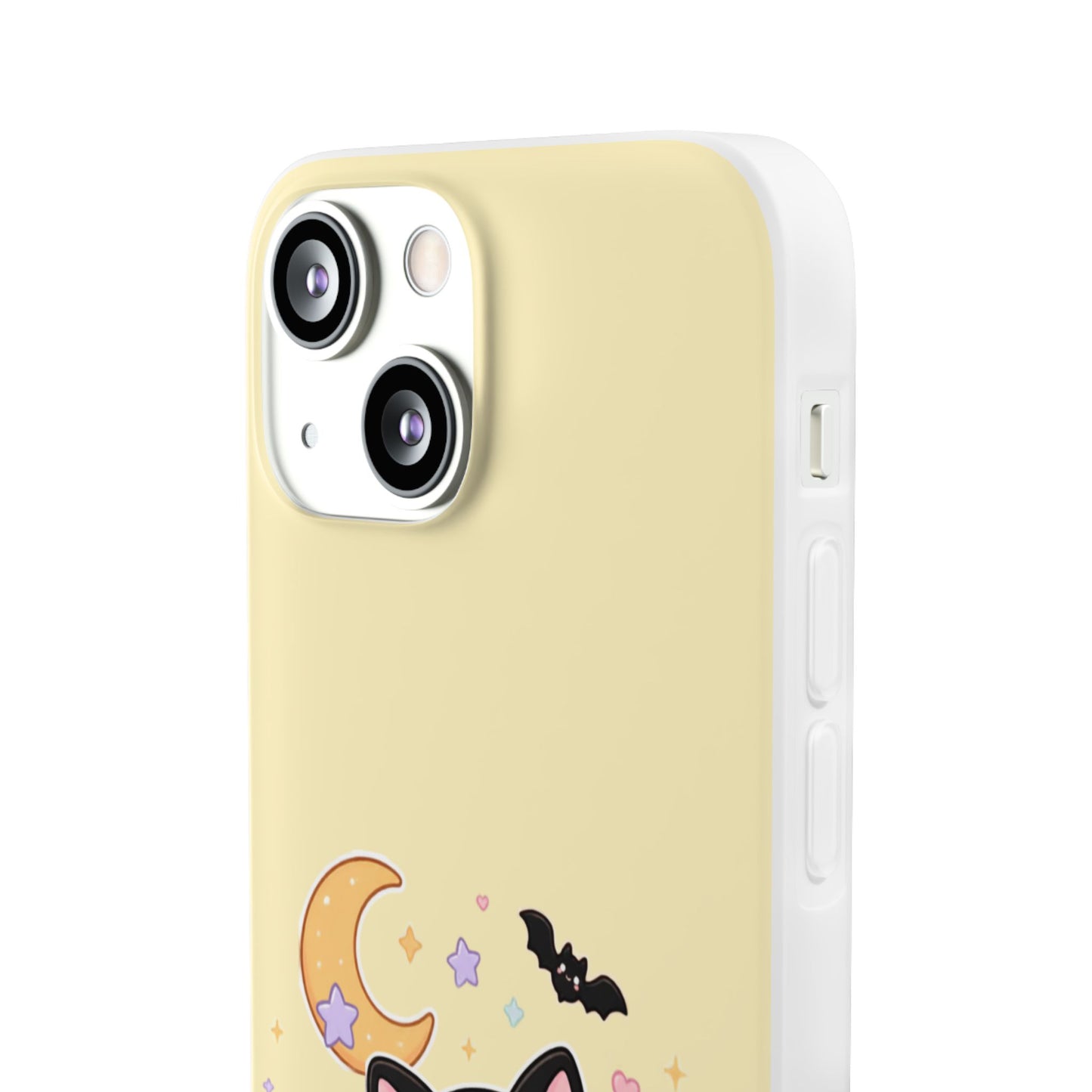 Cute Halloween Black Cat Phone Case — Kawaii Pumpkin & Ghosts Flexi Case