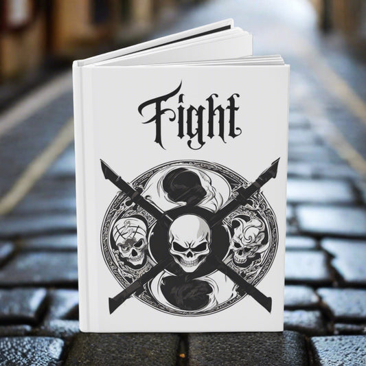 Fight Ninja on White Hardcover Journal Matte
