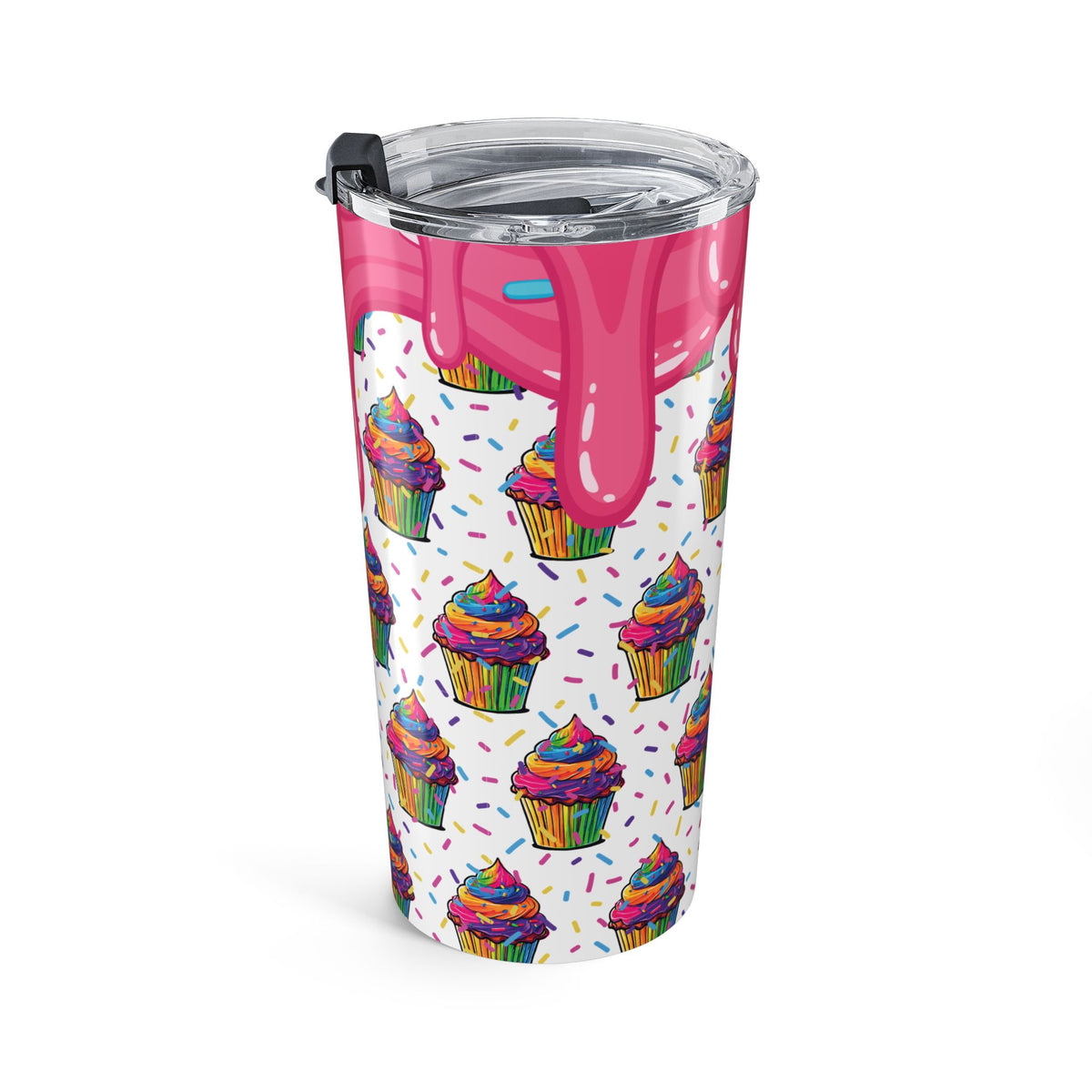 20oz Cup: Rainbow Cupcake Drip Tumbler