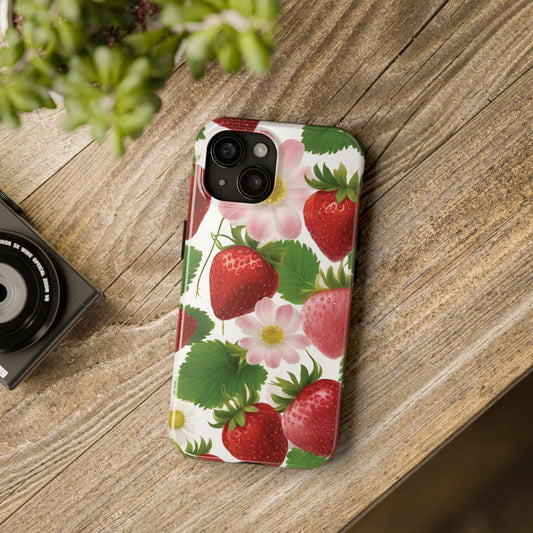 Juicy Strawberries Design Tough Phone Cases