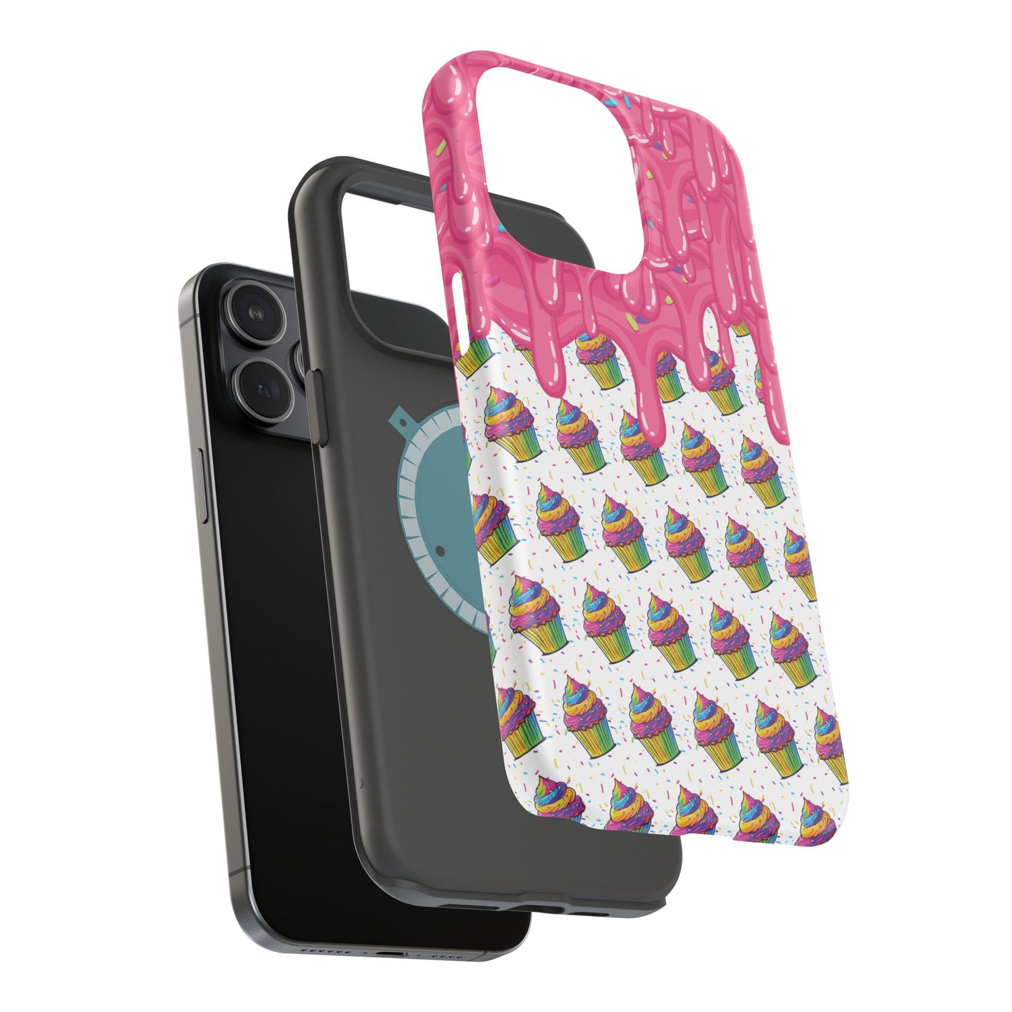 Rainbow Cupcake Phone Case — Magnetic Impact-Resistant Protective Cover