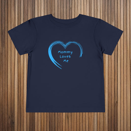 Blue "Mommy Loves Me" Toddler Short Sleeve Tee