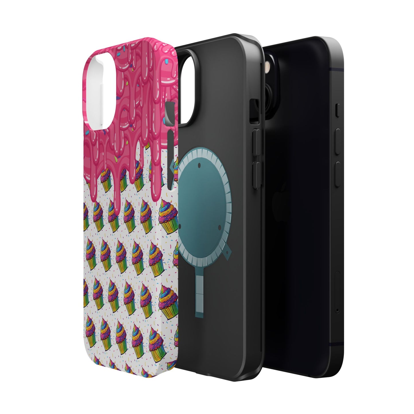 Rainbow Cupcake Phone Case — Magnetic Impact-Resistant Protective Cover