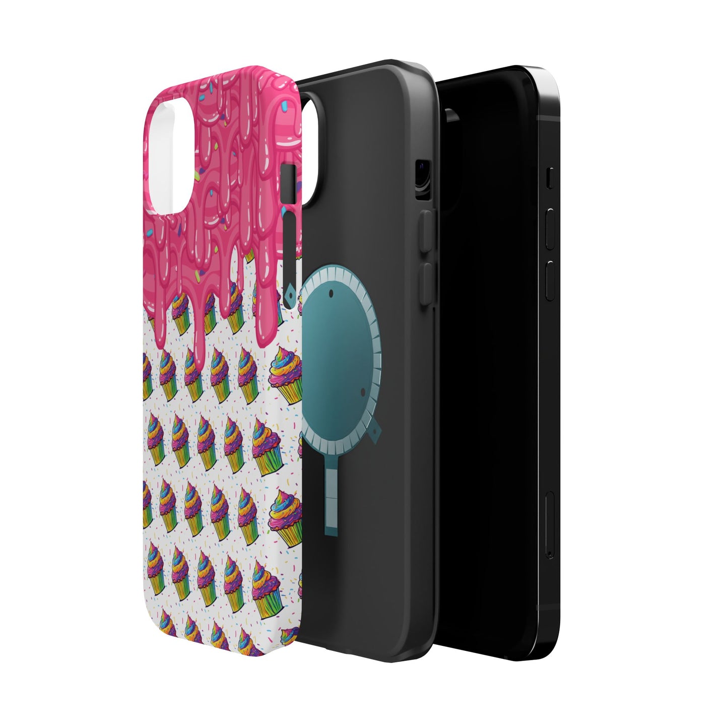 Rainbow Cupcake Phone Case — Magnetic Impact-Resistant Protective Cover