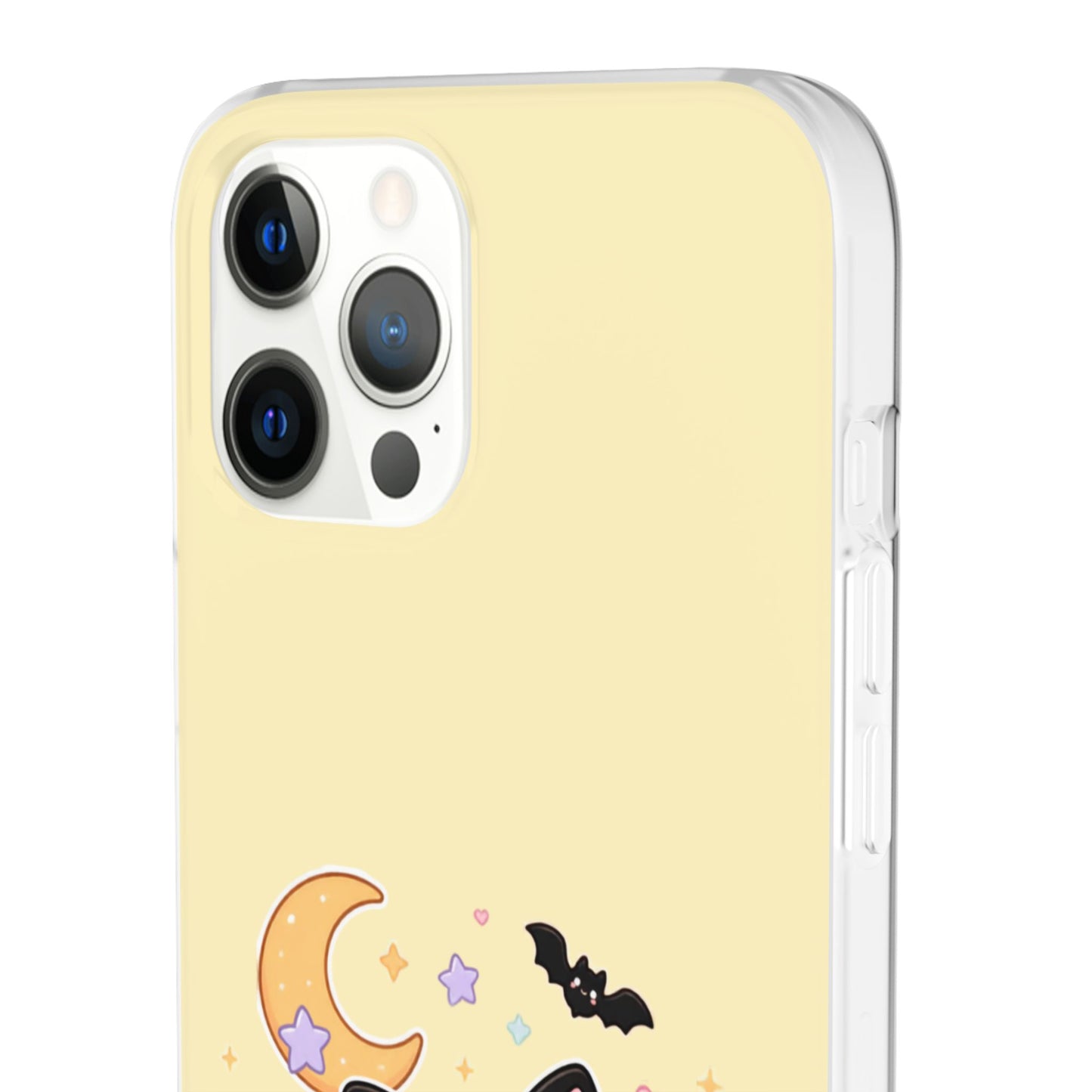 Cute Halloween Black Cat Phone Case — Kawaii Pumpkin & Ghosts Flexi Case