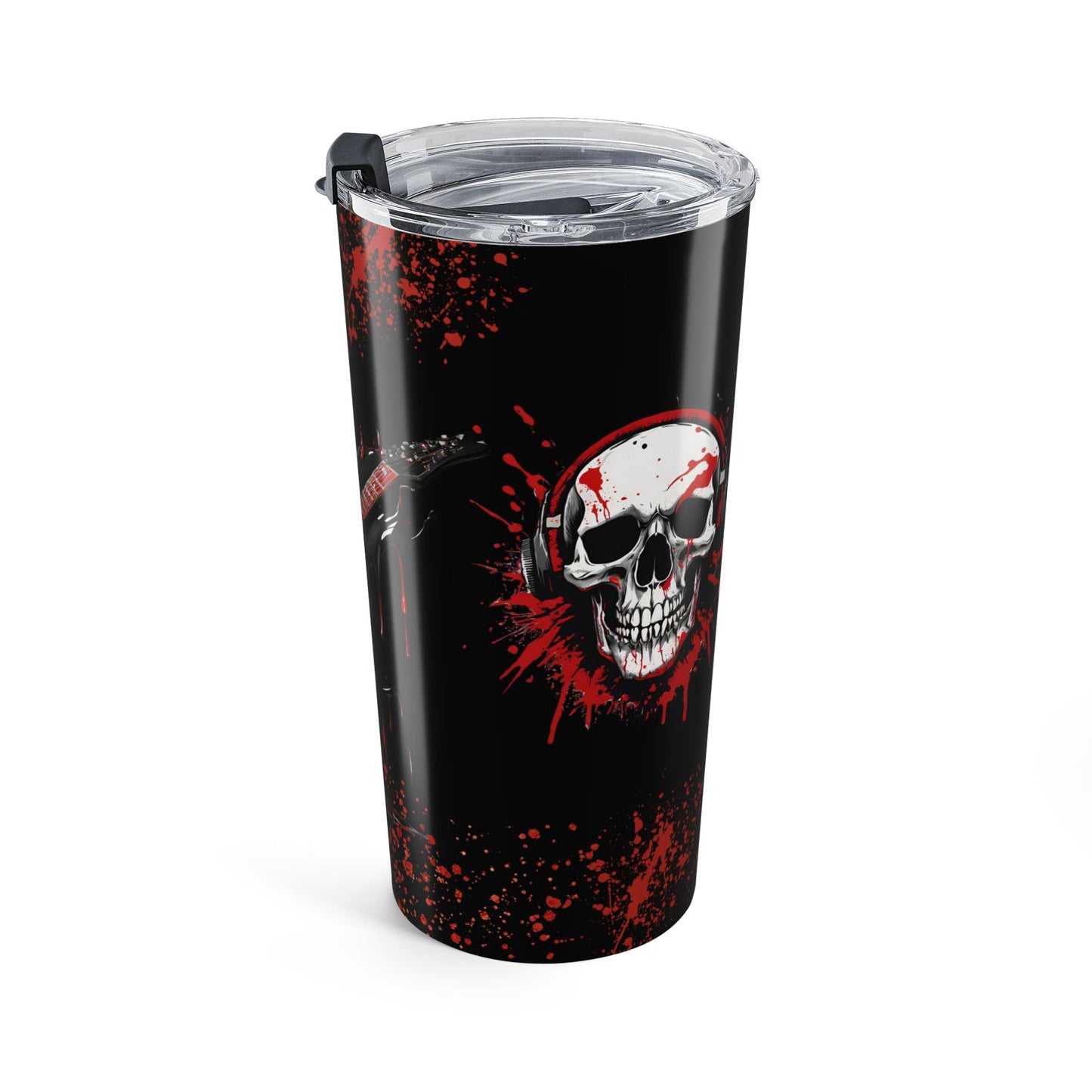 20oz Skull & Guitar Tumbler — Rock Music Stainless Steel Travel Cup