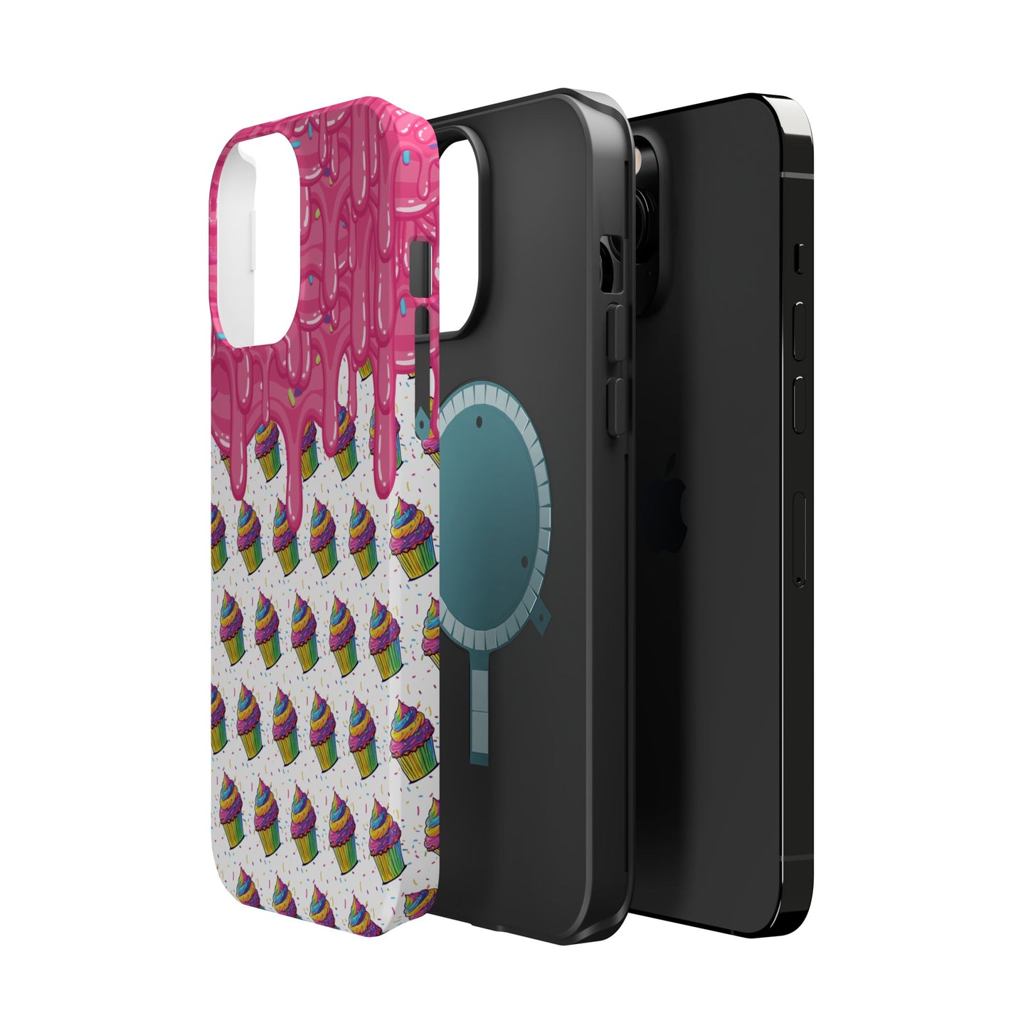 Rainbow Cupcake Phone Case — Magnetic Impact-Resistant Protective Cover