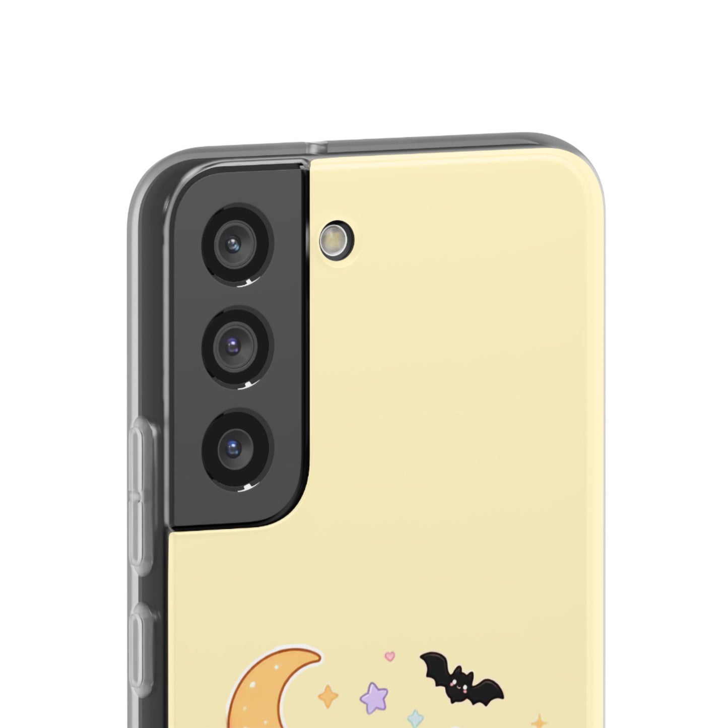 Cute Halloween Black Cat Phone Case — Kawaii Pumpkin & Ghosts Flexi Case