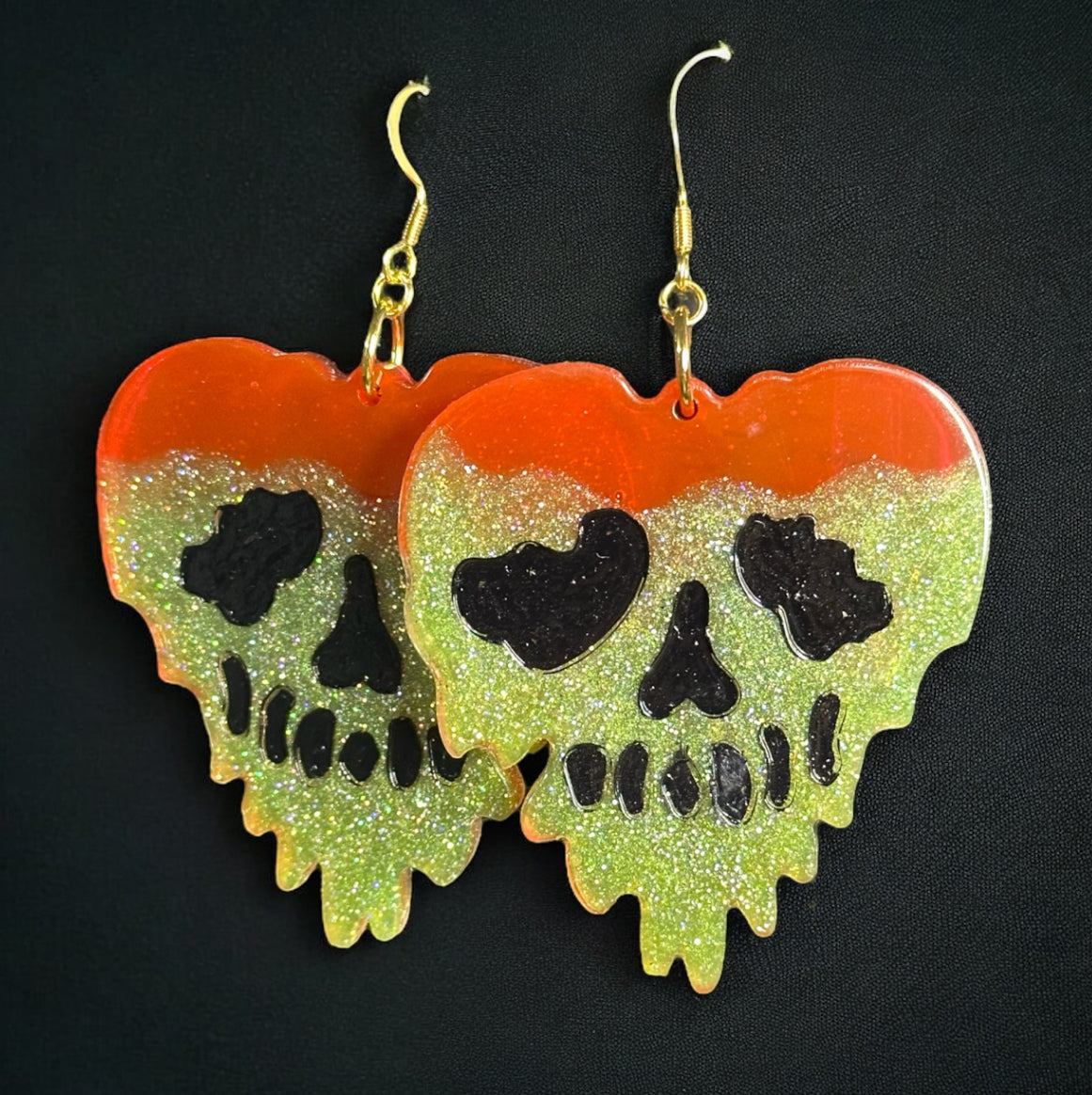 Poison Apple Skull Earrings