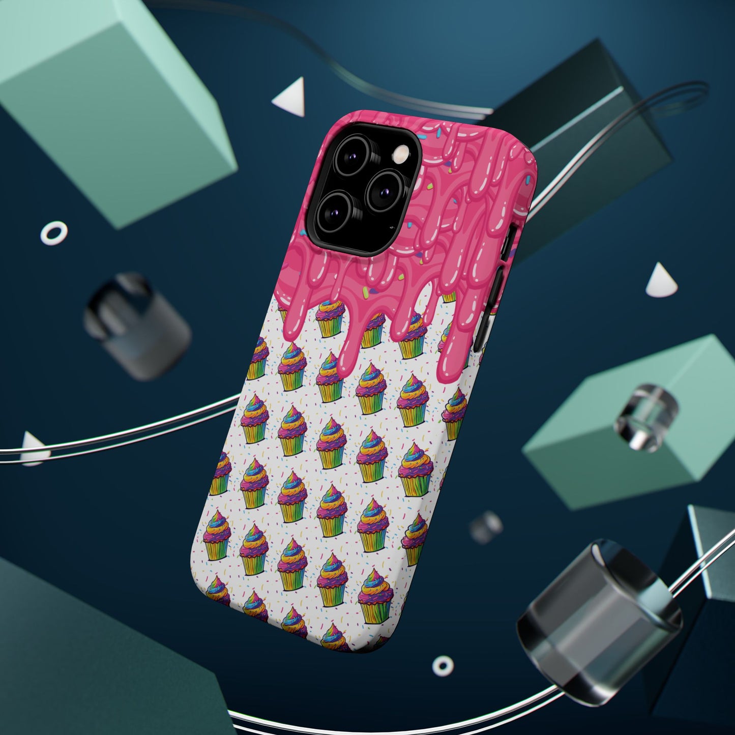 Rainbow Cupcake Phone Case — Magnetic Impact-Resistant Protective Cover