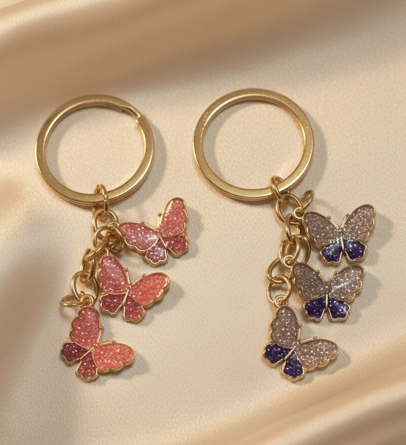 Sparkle Butterfly Keychains