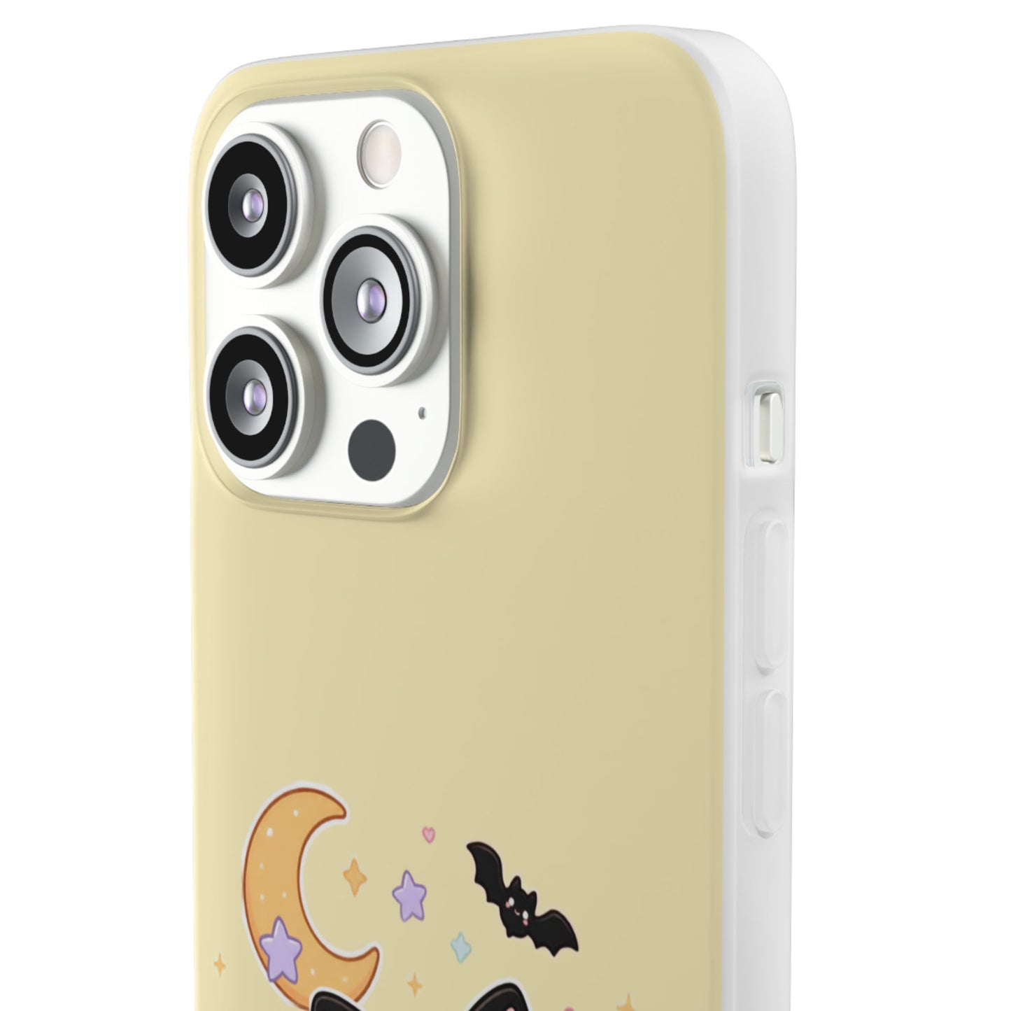 Cute Halloween Black Cat Phone Case — Kawaii Pumpkin & Ghosts Flexi Case