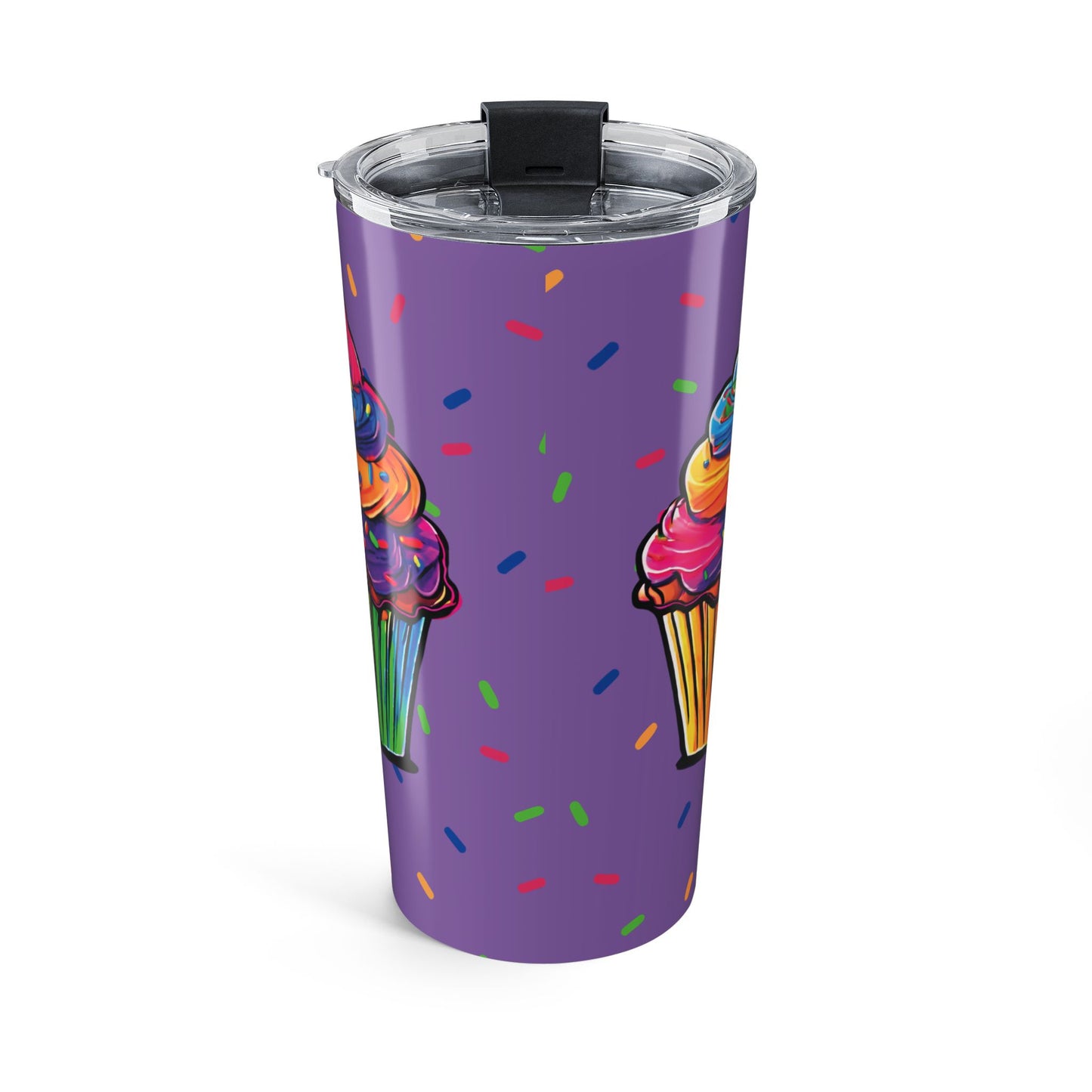 20oz Rainbow Cupcake Tumbler - Insulated Birthday Party Travel Mug
