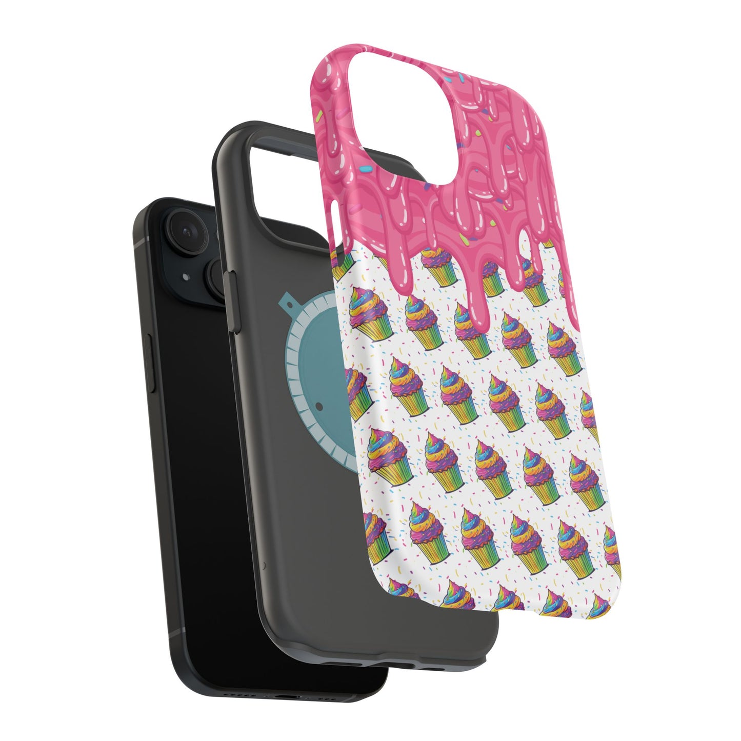 Rainbow Cupcake Phone Case — Magnetic Impact-Resistant Protective Cover
