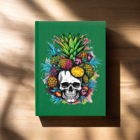 Tropical Colorful Mamba Skull on Green Journal - Blank