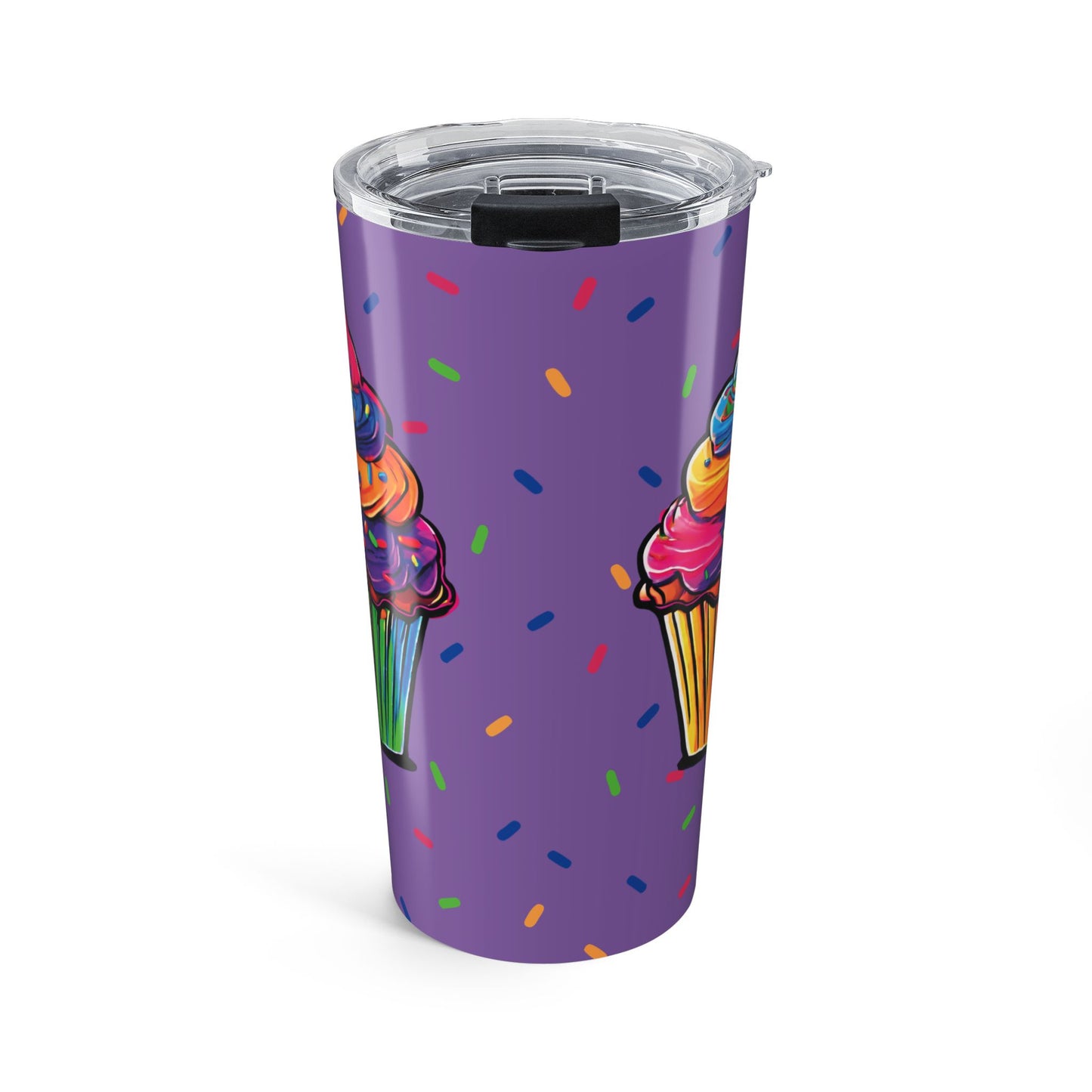 20oz Rainbow Cupcake Tumbler - Insulated Birthday Party Travel Mug