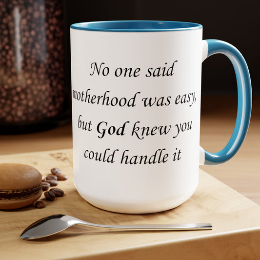 Motherhood Love Two-Tone Coffee Mugs, 15oz