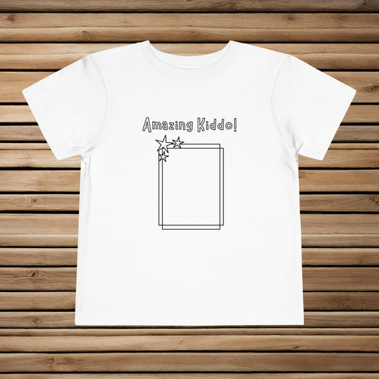 Color Me In & Draw "Amazing Kiddo!" - Toddler Short Sleeve Tee