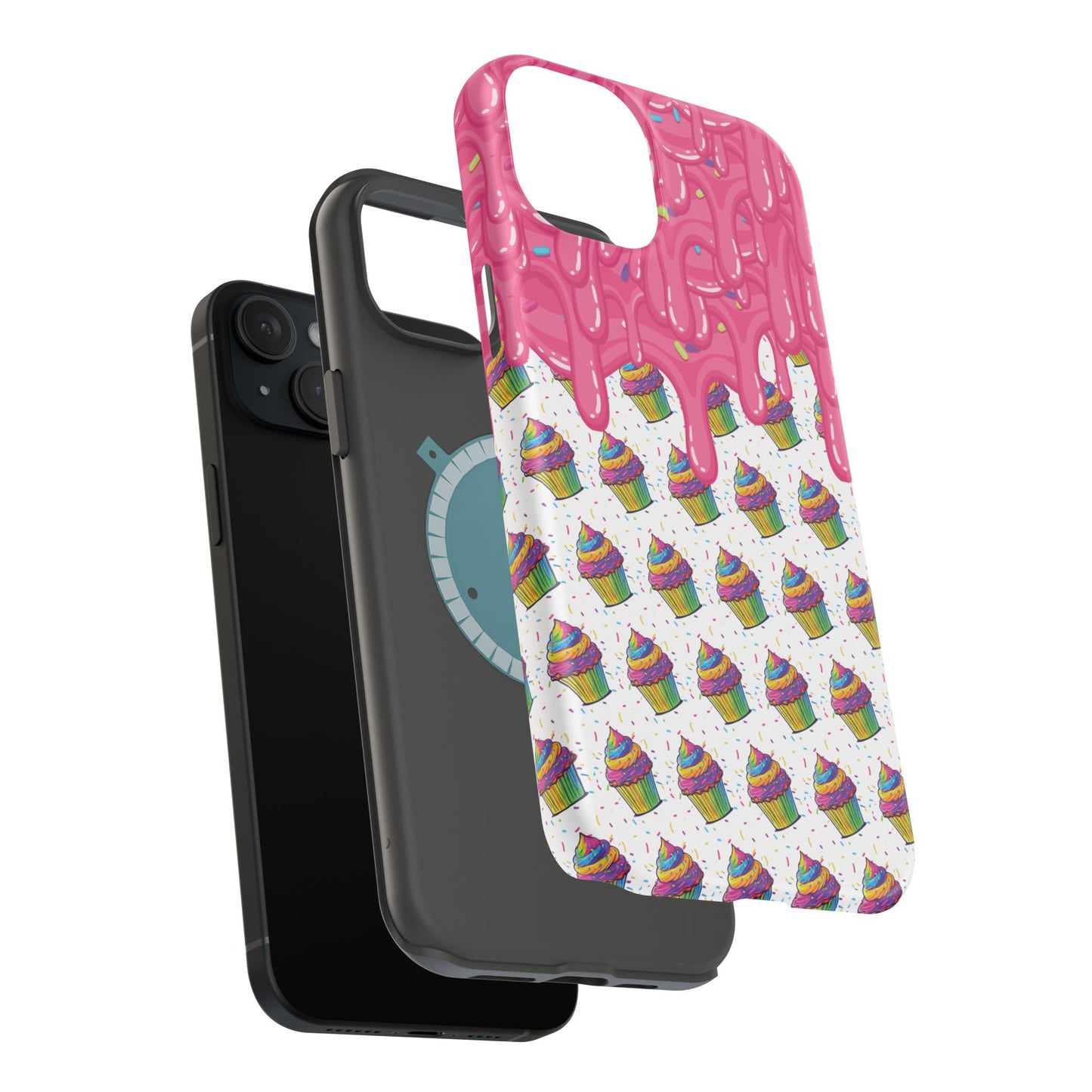 Rainbow Cupcake Phone Case — Magnetic Impact-Resistant Protective Cover