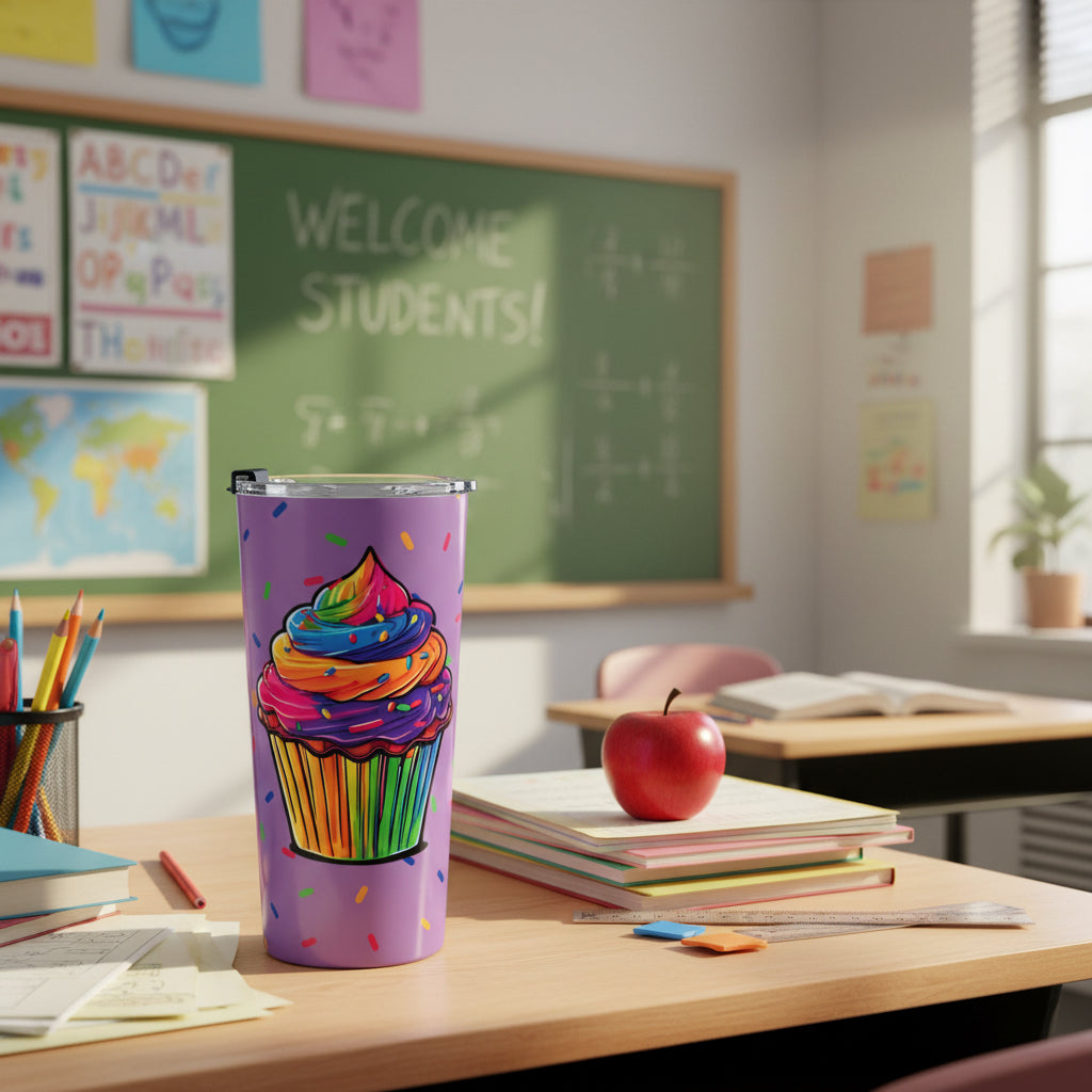 20oz Cup: Rainbow Cupcake Tumbler Light Purple