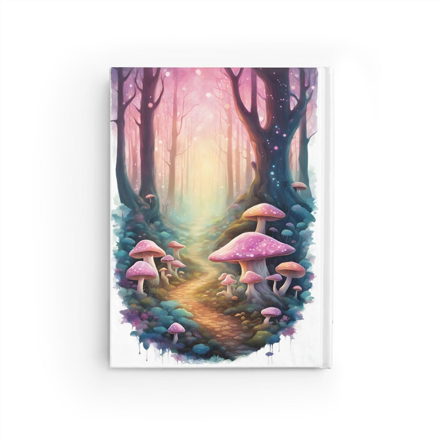 Fantasy Mushroom Forest Journal — Pink Enchanted Path Blank Notebook for Writing & Sketching