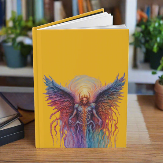 Angel on Yellow Hardcover Journal Matte
