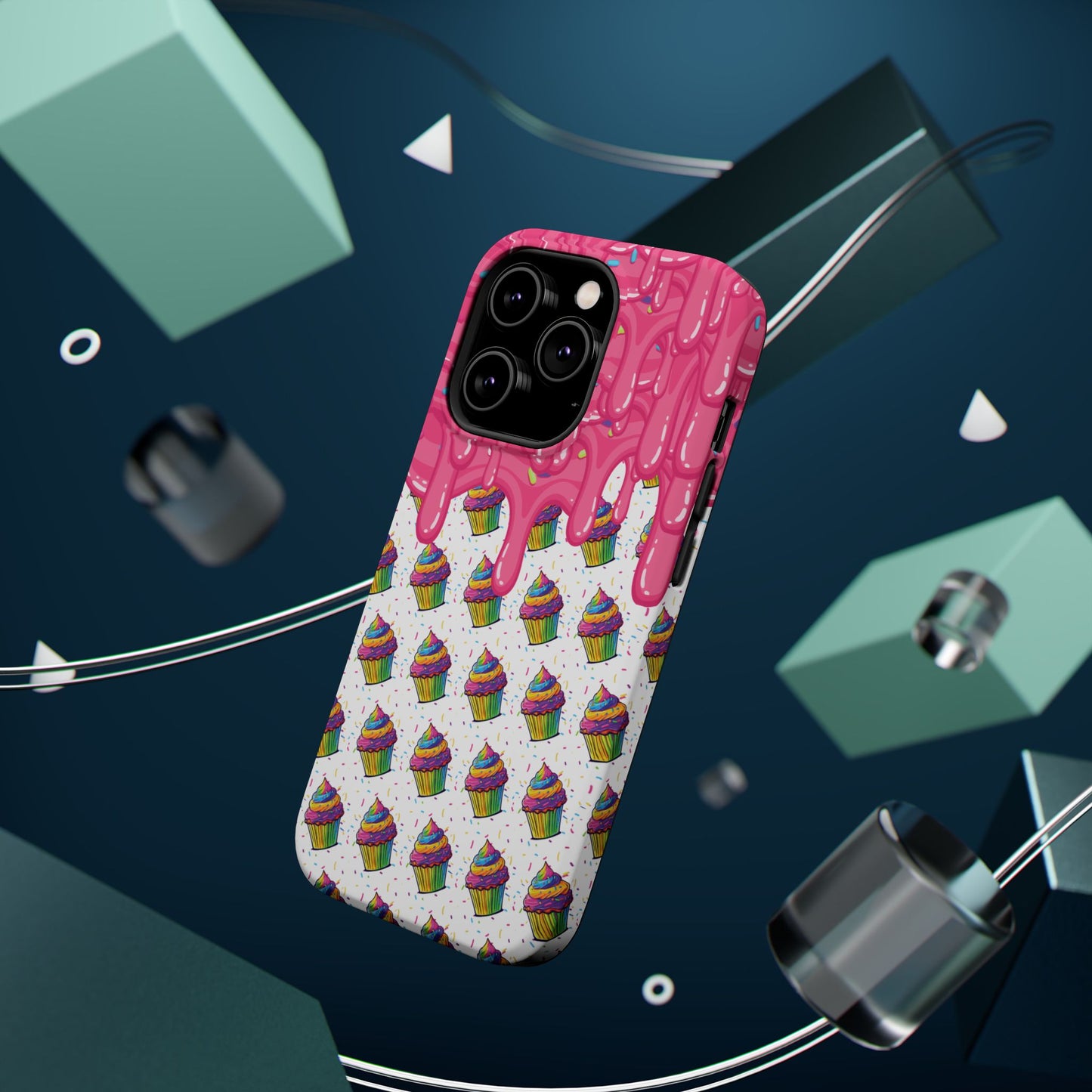 Rainbow Cupcake Phone Case — Magnetic Impact-Resistant Protective Cover